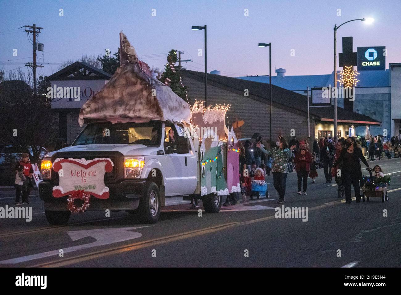 The Christmas parade is a colorful holiday celebration in the