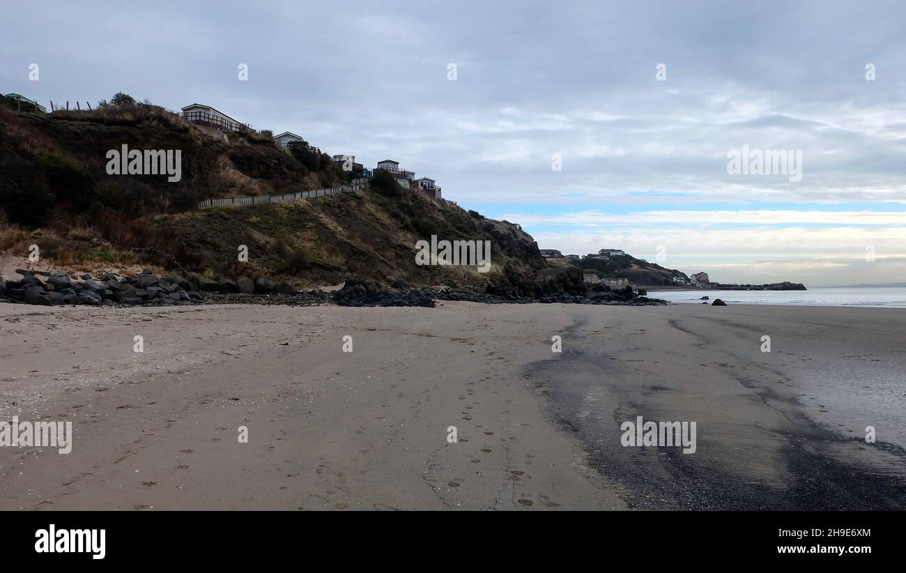The Holiday Park and beach on the Coast of Fife, Scotland, from the