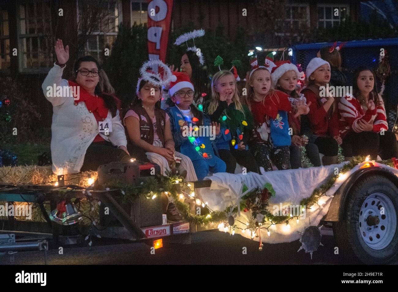 The Christmas parade is a colorful holiday celebration in the