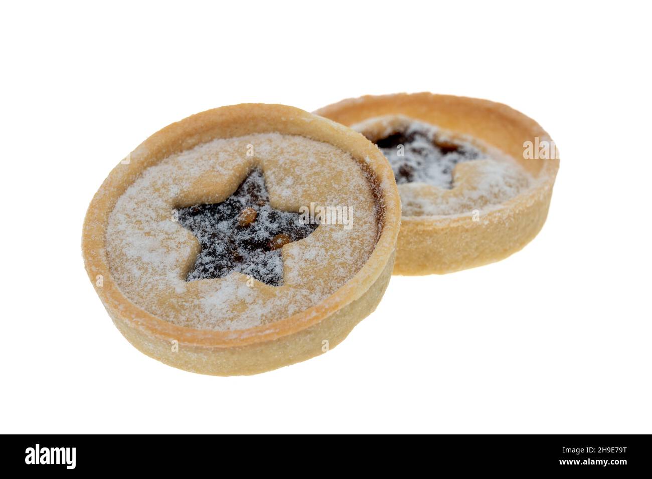 Christmas mince pies - white background Stock Photo