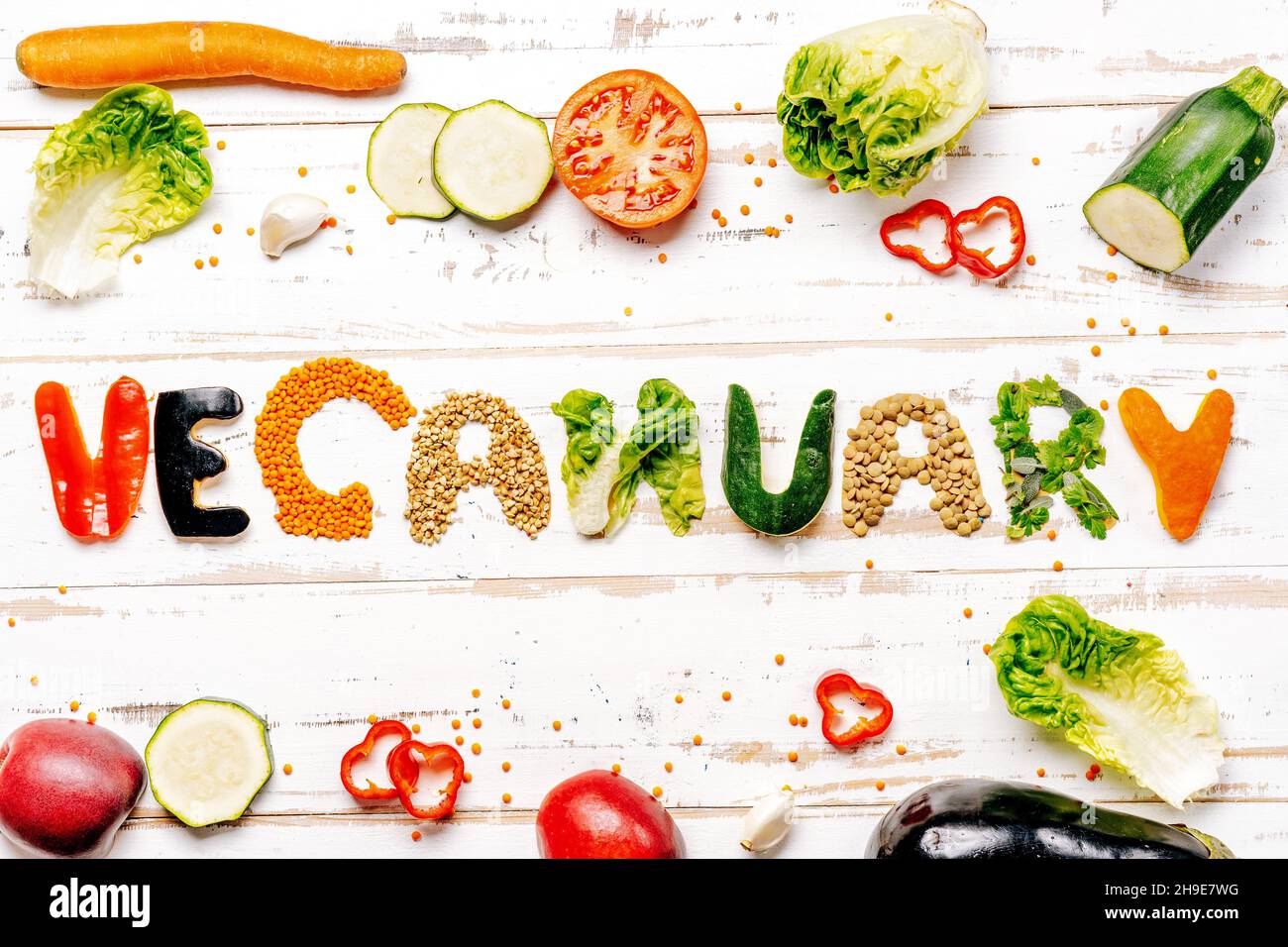 Veganuary vegan diet in january Stock Photo Alamy