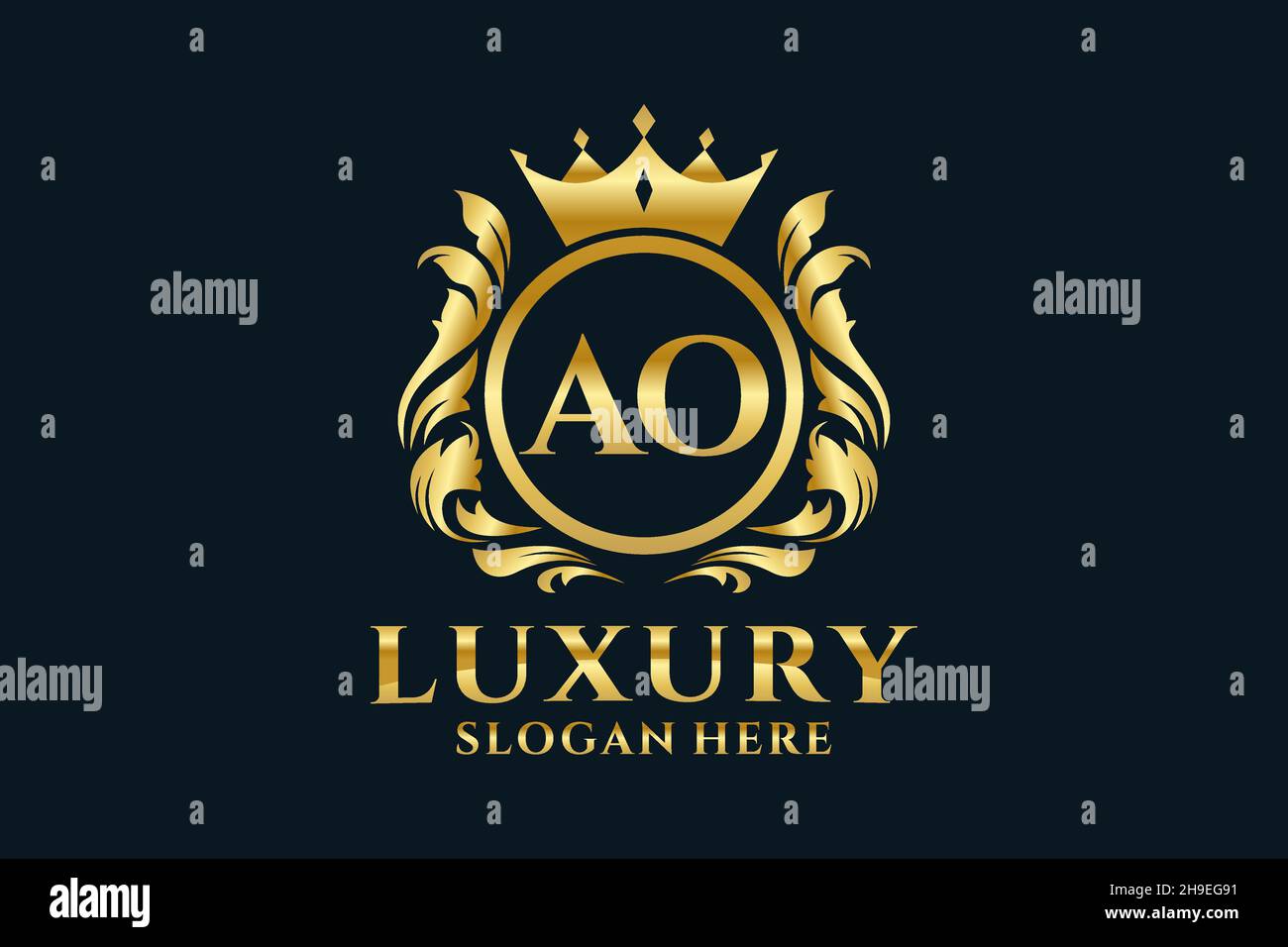 AO Letter Royal Luxury Logo template in vector art for luxurious ...