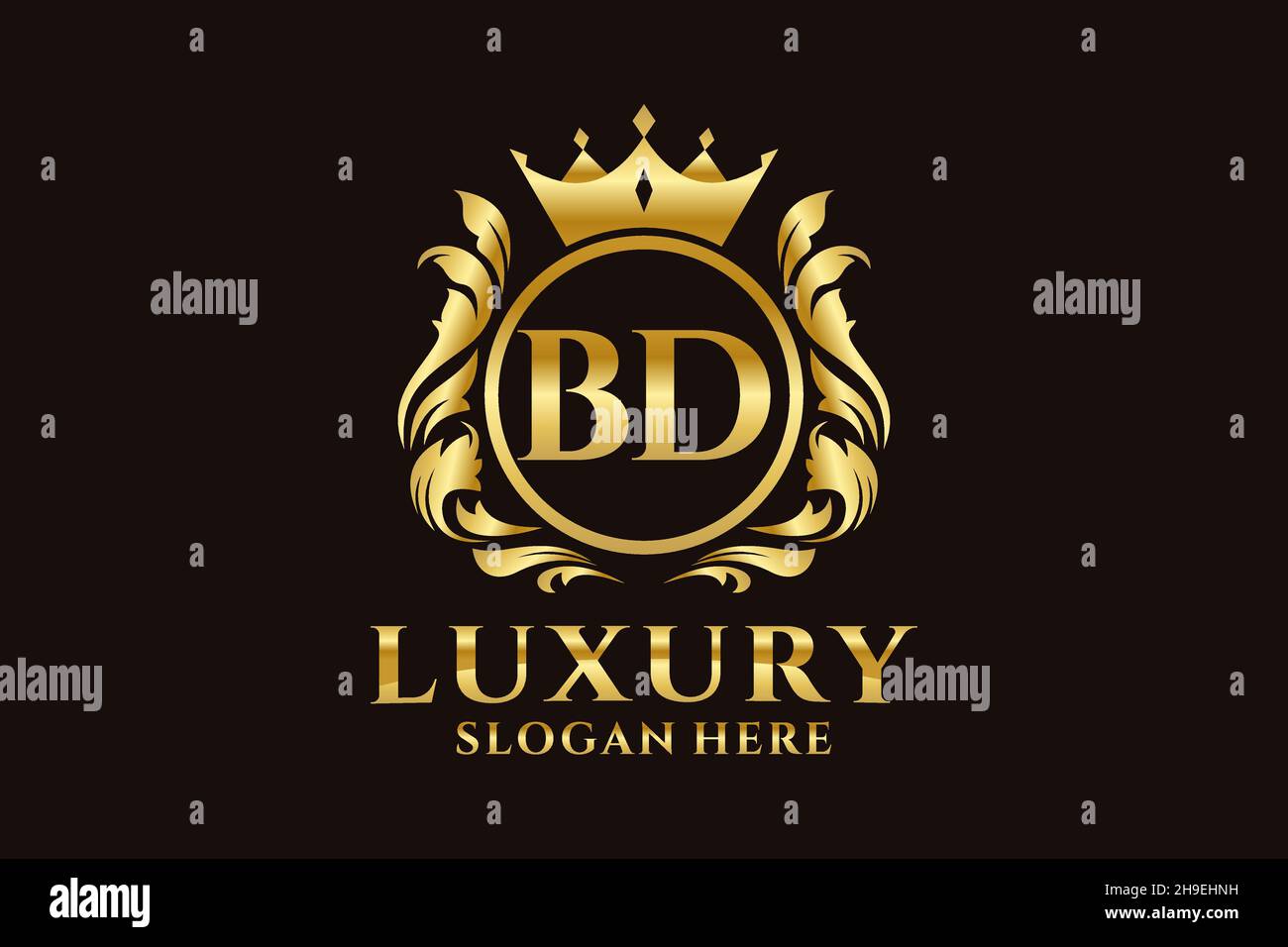 BD Letter Royal Luxury Logo template in vector art for luxurious ...