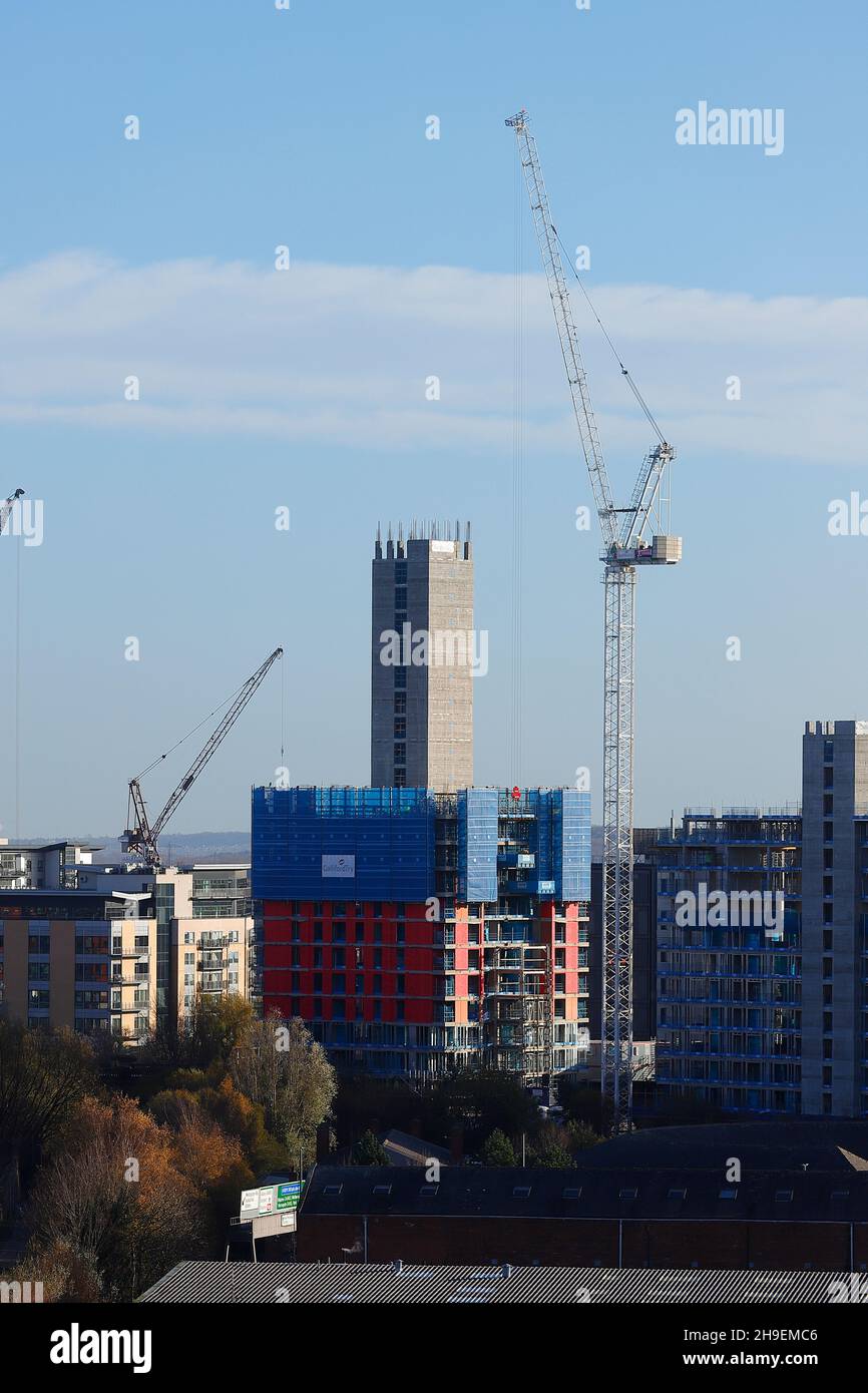 The Junction apartments under construction by Galiford Try in Leeds