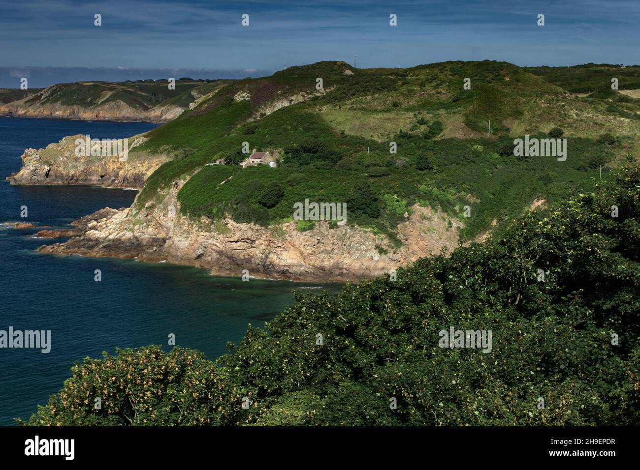 The Channel Islands of Jersey, Guernsey and Sark in summer with sun ...