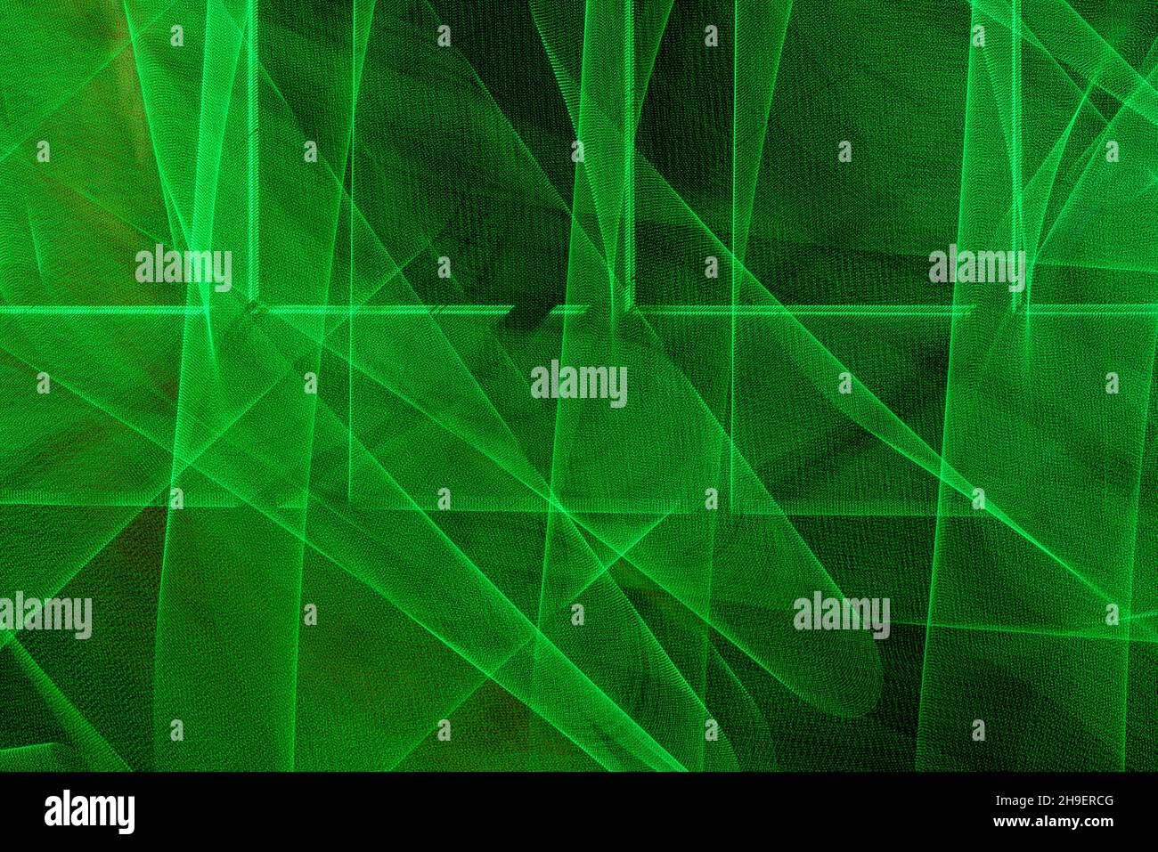 Green abstract background of green glowing lines of neon lights Stock ...
