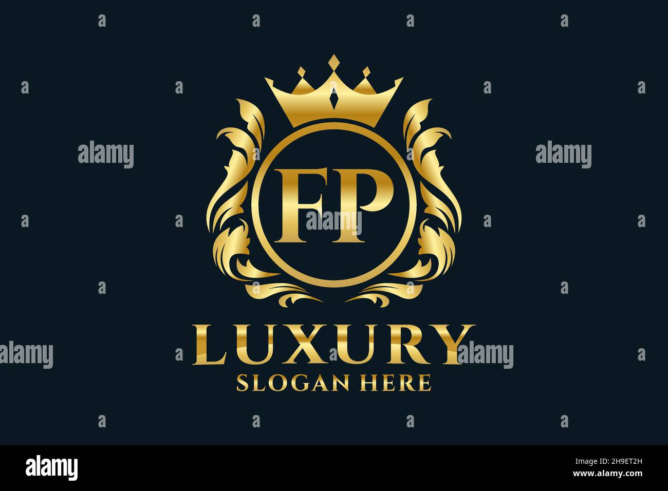FP Letter Royal Luxury Logo template in vector art for luxurious ...