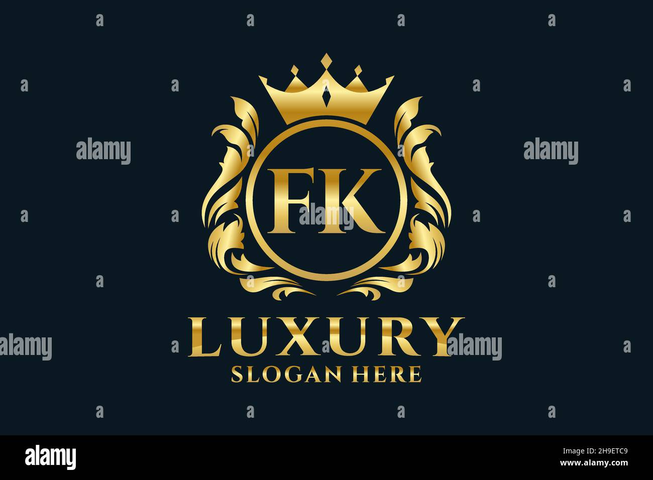 FK Letter Royal Luxury Logo template in vector art for luxurious ...