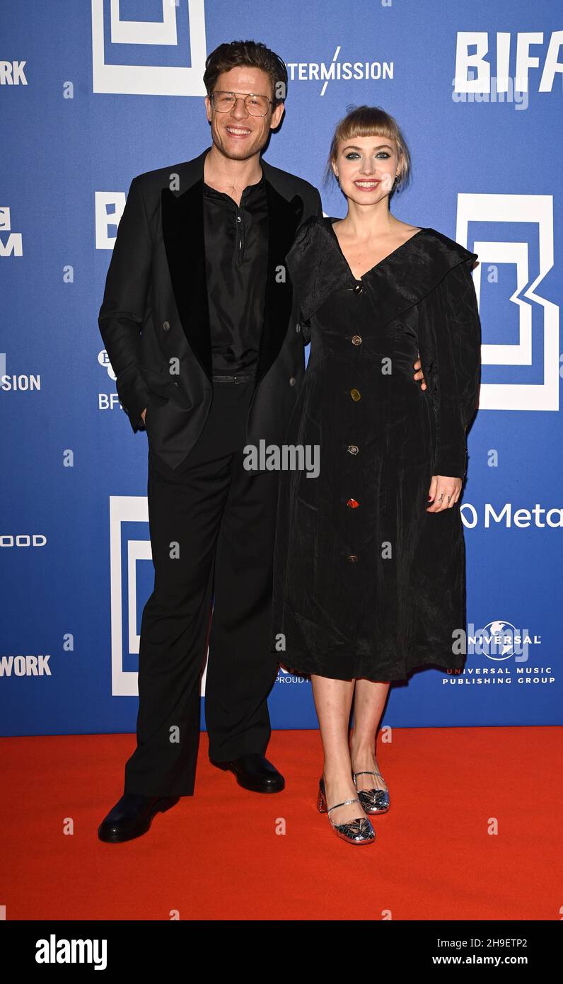 Photo Must Be Credited ©Alpha Press 079965 05/12/2021 James Norton and Imogen Poots 24th British Independent Film Awards BIFA 2021 In London Stock Photo