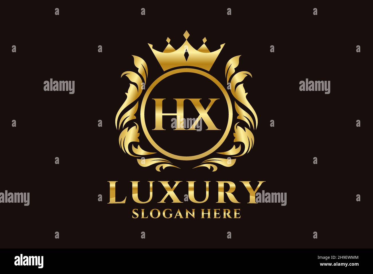 HX Letter Royal Luxury Logo template in vector art for luxurious ...