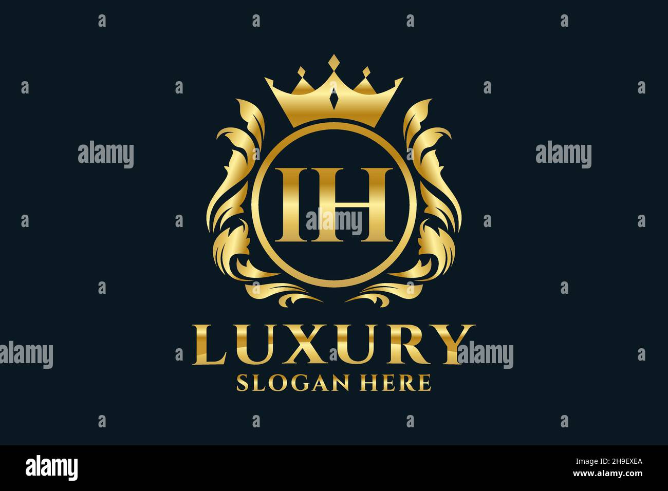 IH Letter Royal Luxury Logo template in vector art for luxurious ...