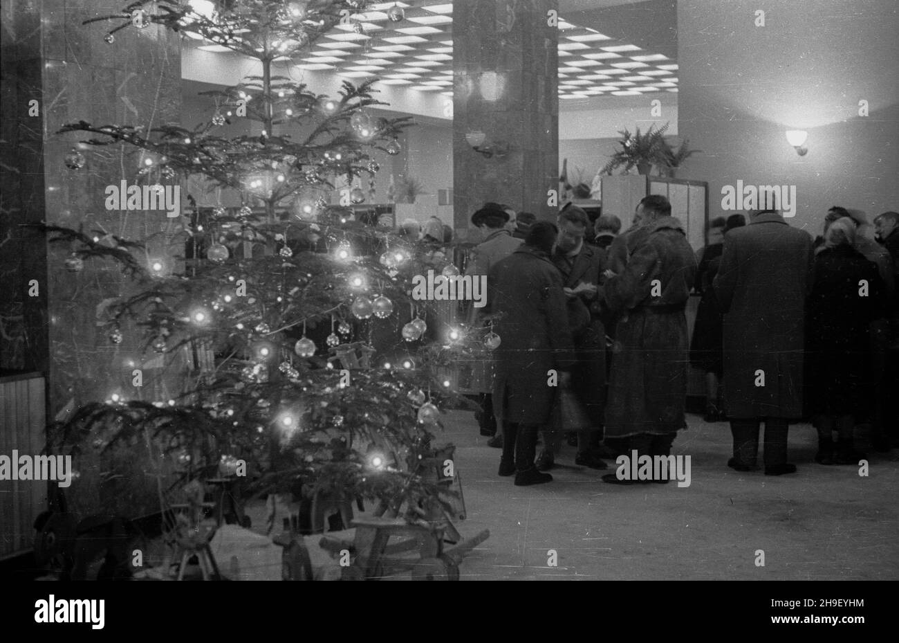 Warszawa, 1947-12. Œwi¹teczna dekoracja - choinka. bb/mgs  PAP    Dok³adny dzieñ wydarzenia nieustalony.      Warsaw, Dec. 1947. Christmas decoration - a Christmas tree.  bb/mgs  PAP Stock Photo