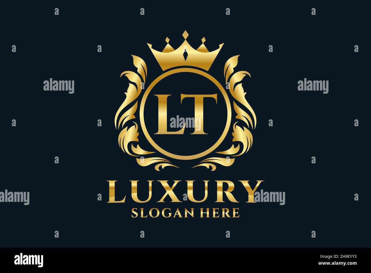 LT Letter Royal Luxury Logo template in vector art for luxurious ...