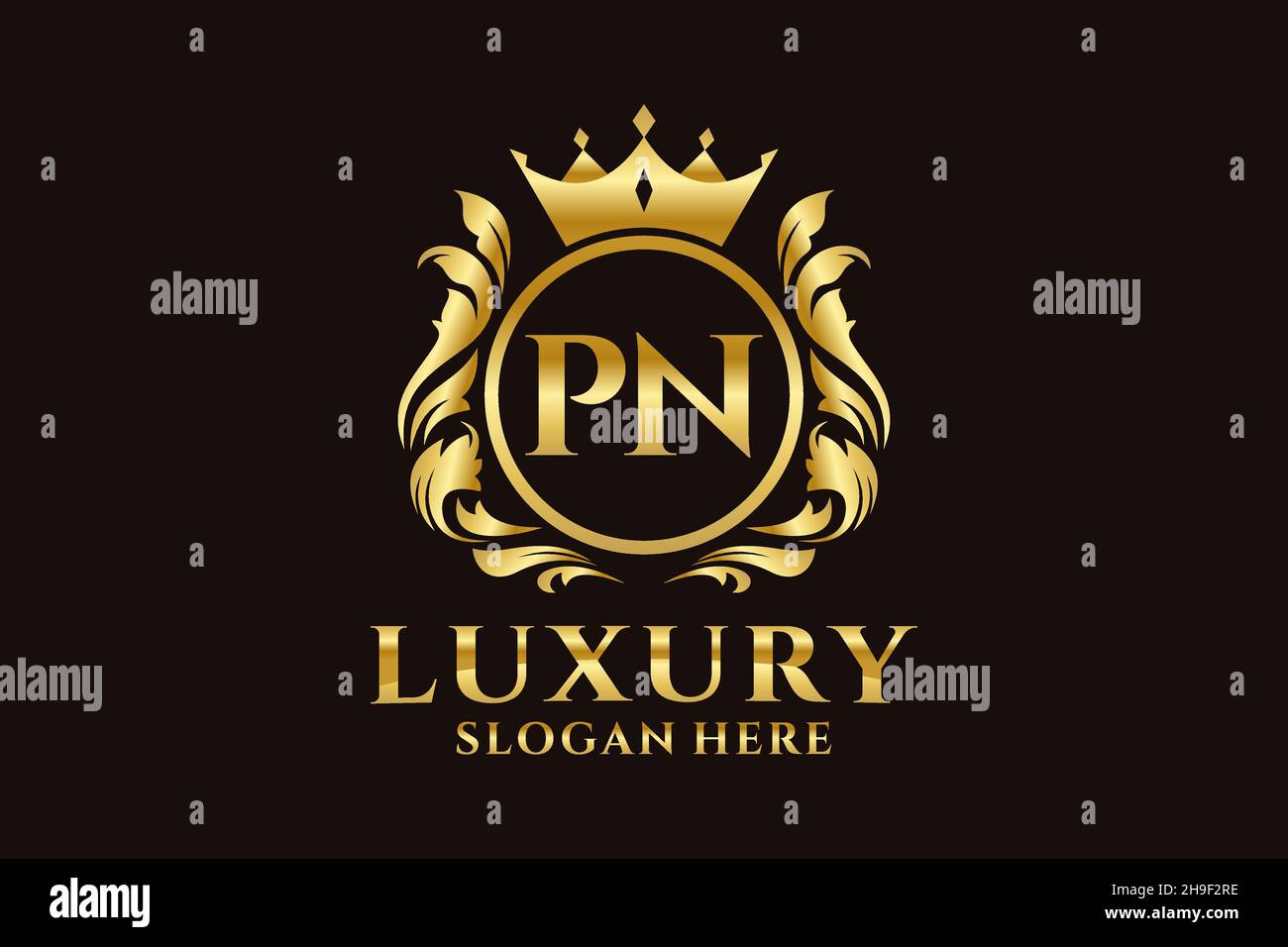 PN Letter Royal Luxury Logo template in vector art for luxurious branding projects and other vector illustration. Stock Vector