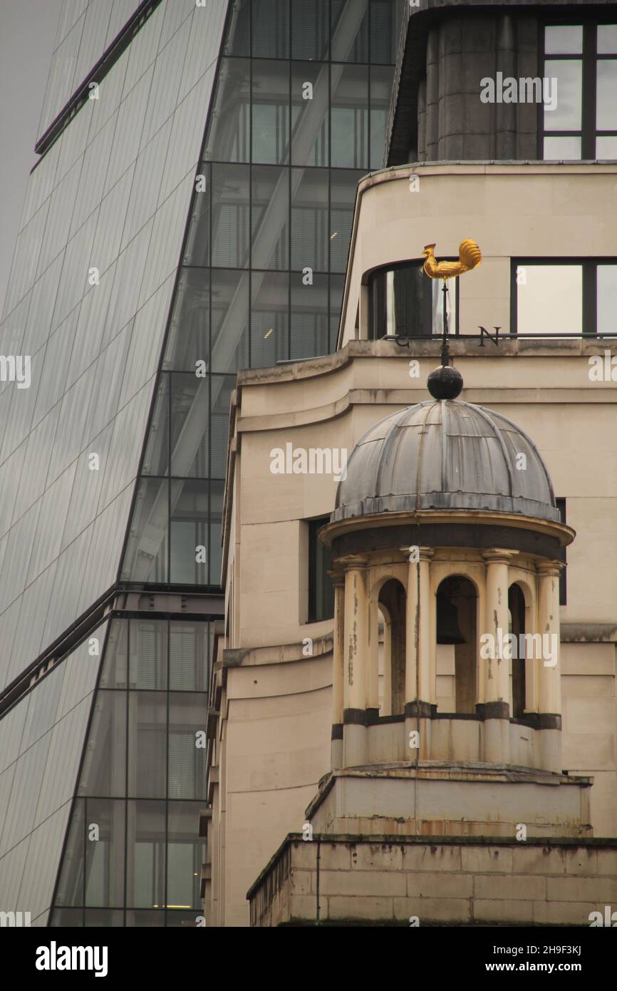 Vertical shot of architectural mix, old and modern buildings in London ...