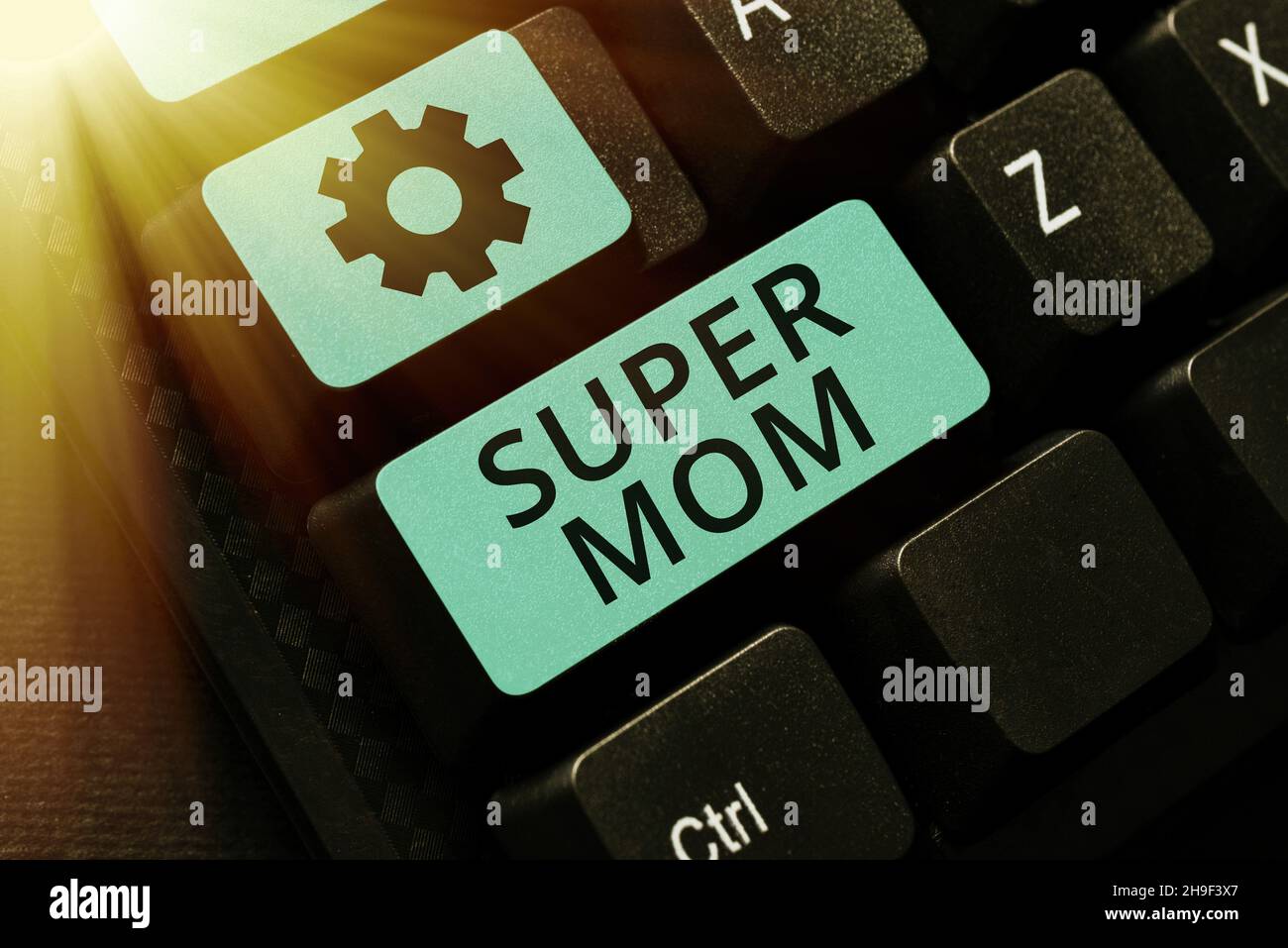 Sign displaying Super Mom. Business overview a mother who can combine