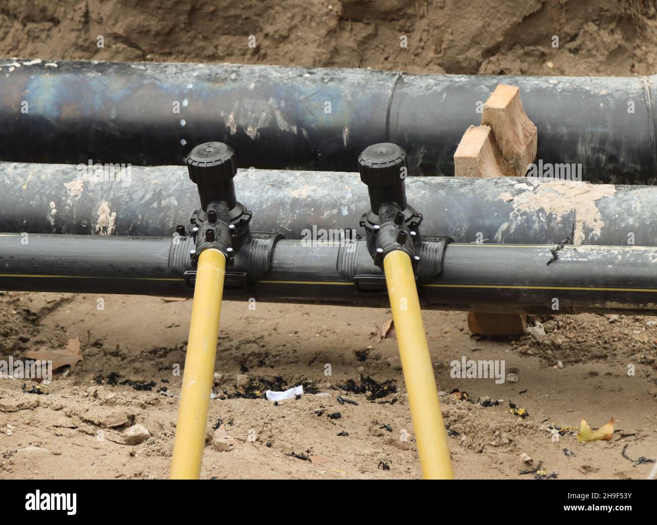 Replacement of underground pipes Stock Photo Alamy