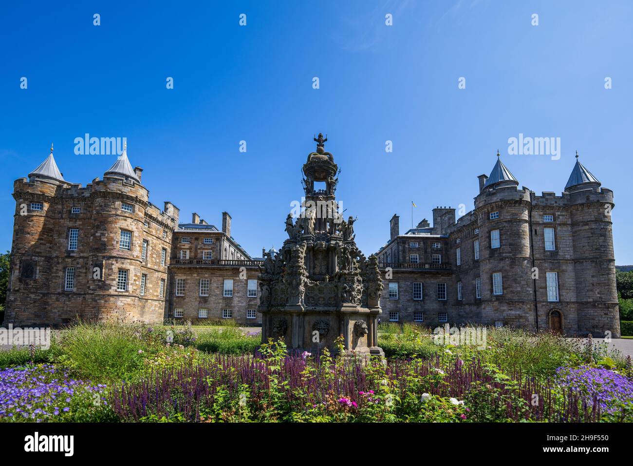 Detail of the ruined Holyrood Abbey at Palace of Holyroodhouse in