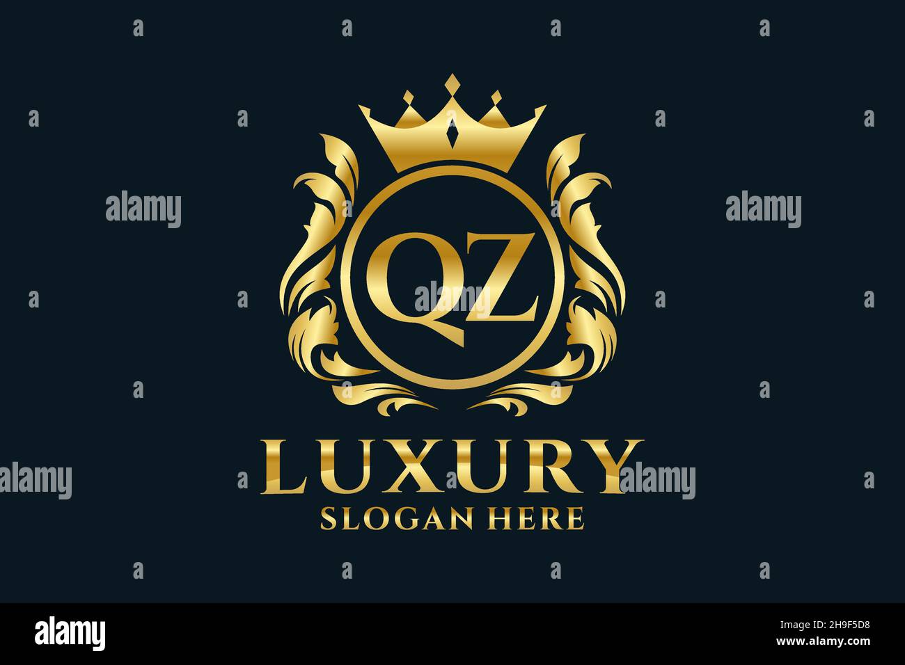 QZ Letter Royal Luxury Logo template in vector art for luxurious ...
