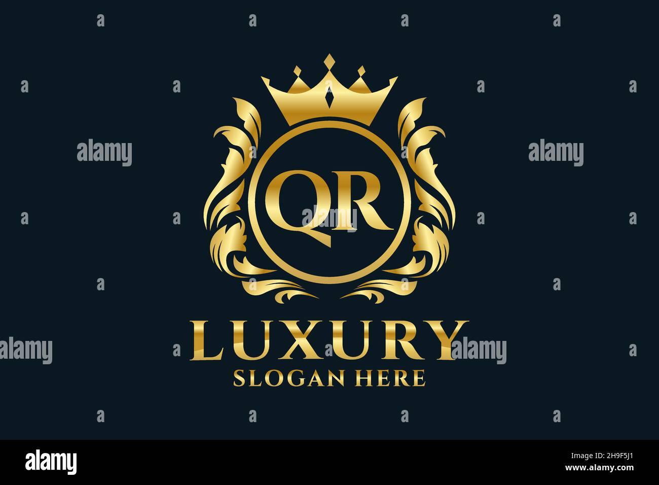 QR Letter Royal Luxury Logo template in vector art for luxurious ...