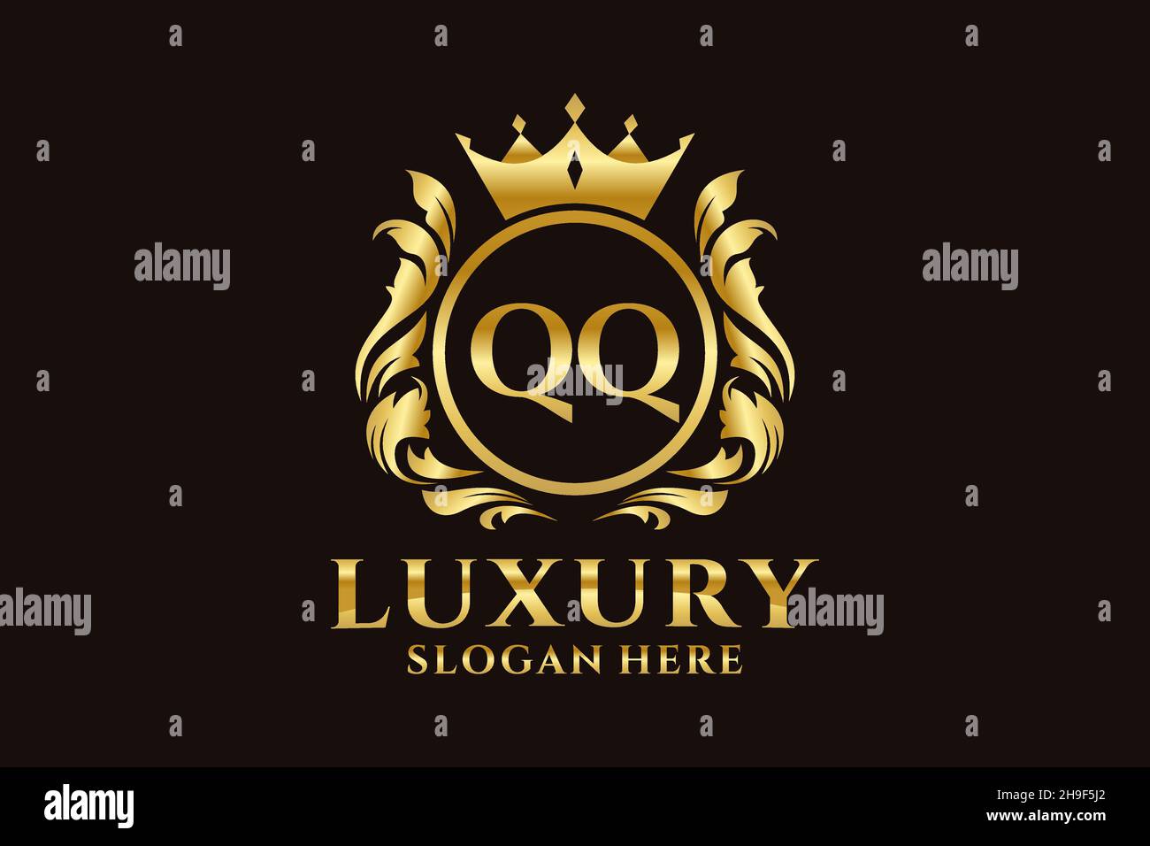 QQ Letter Royal Luxury Logo template in vector art for luxurious ...