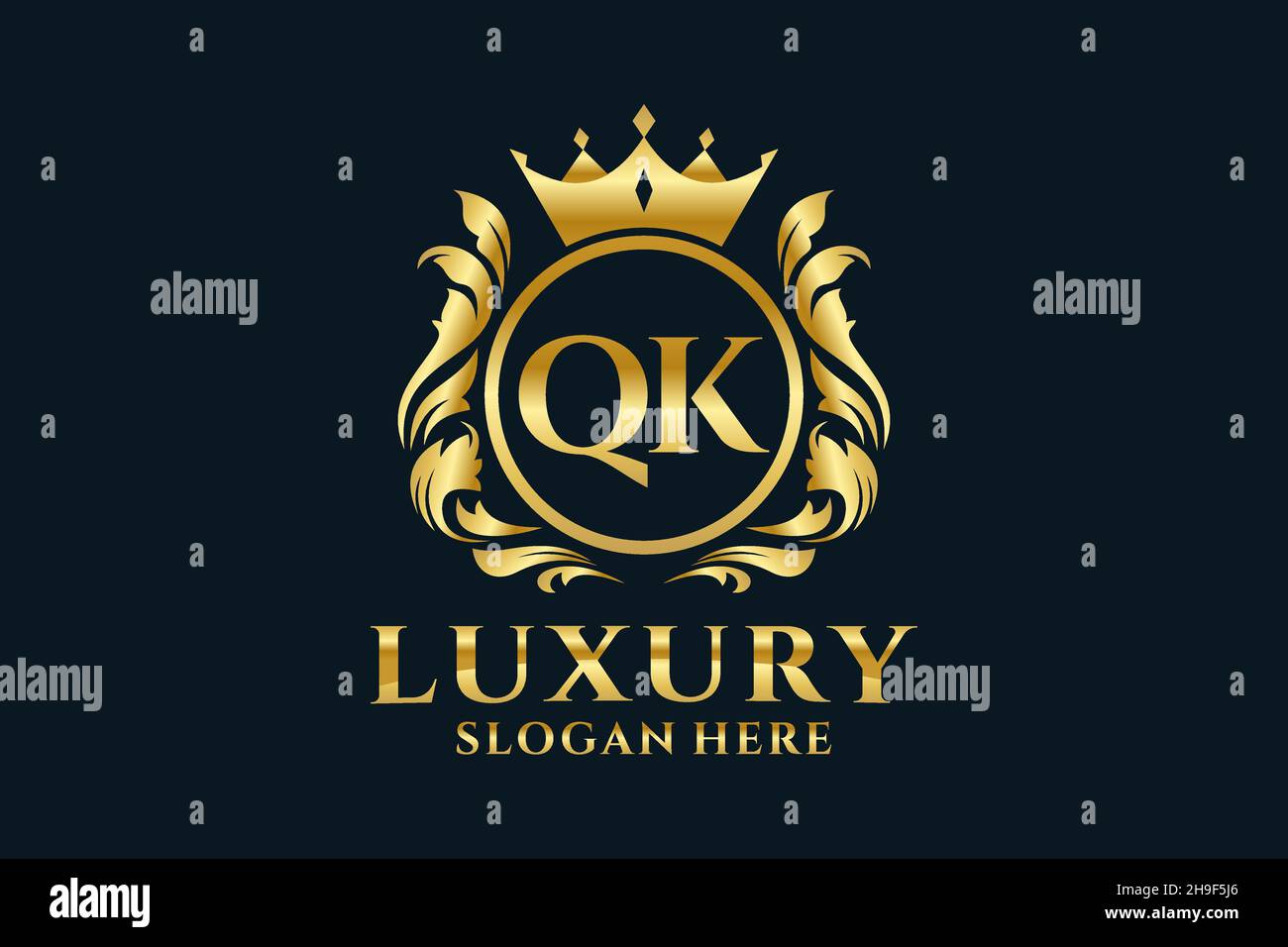 QK Letter Royal Luxury Logo template in vector art for luxurious ...