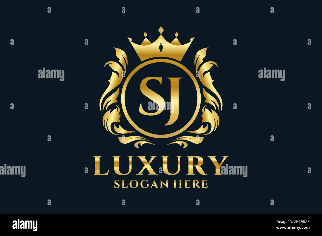 SJ Letter Royal Luxury Logo template in vector art for luxurious ...