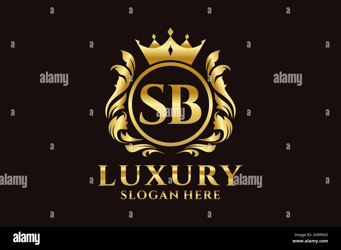 SB Letter Royal Luxury Logo template in vector art for luxurious ...