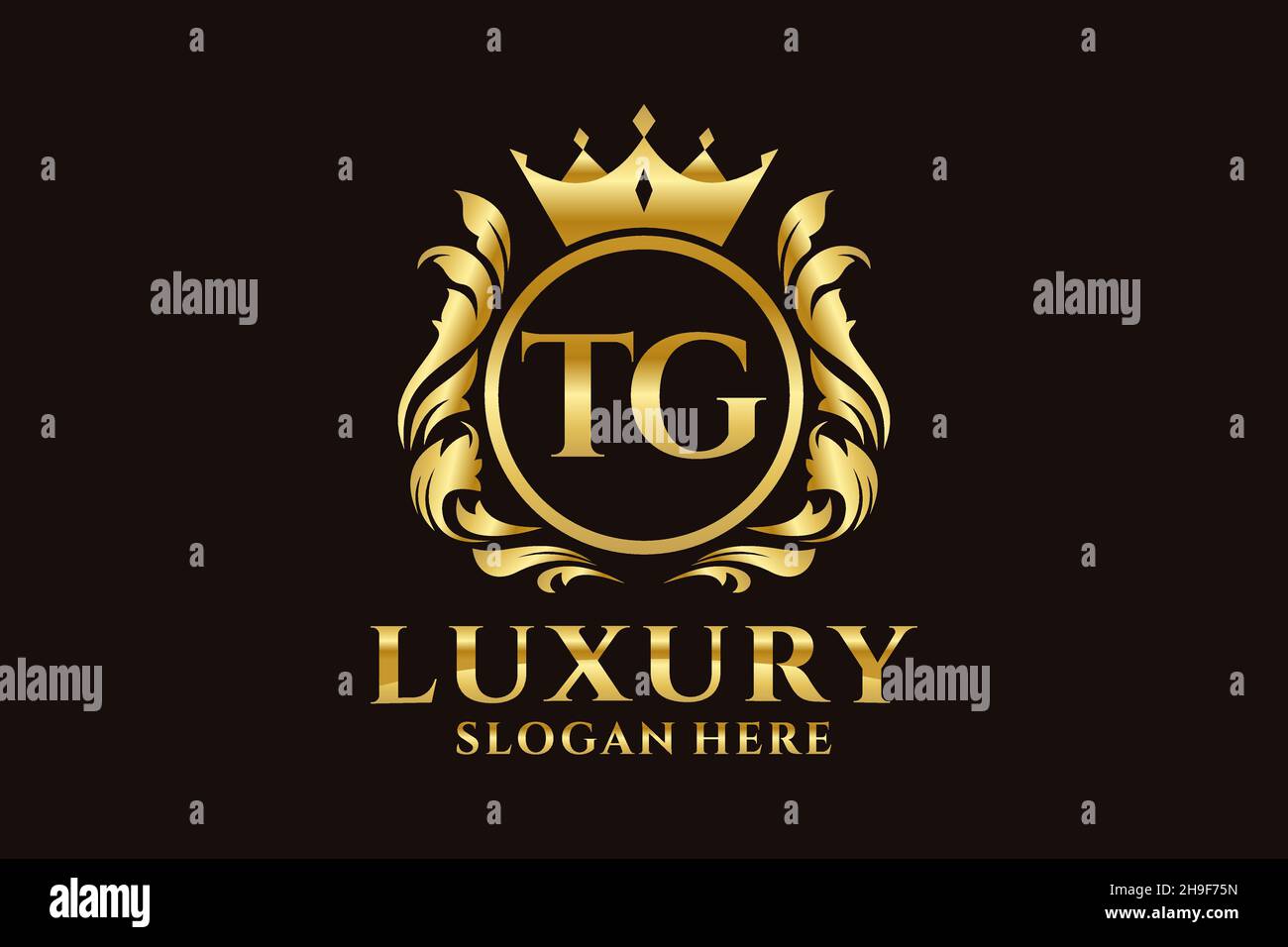 TG Letter Royal Luxury Logo template in vector art for luxurious ...