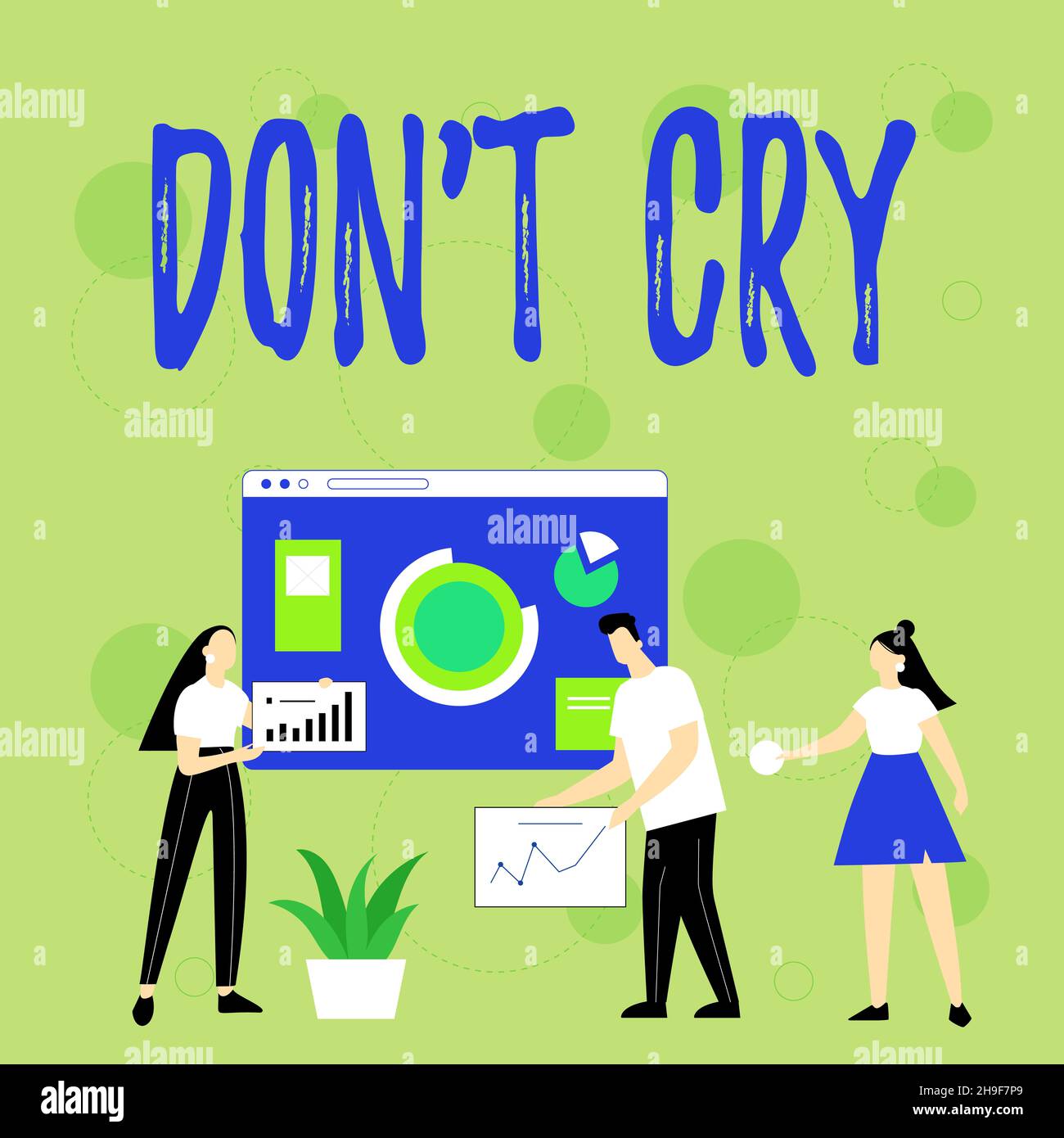 Conceptual display Don T Cry, Word for Shed tears typically as an expression of distress pain or sorrow Employee Helping Together Sharing Ideas For Sk Stock Photo