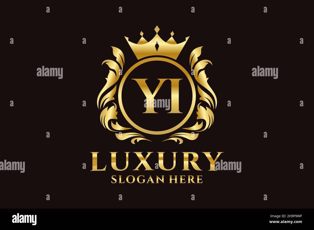 YI Letter Royal Luxury Logo template in vector art for luxurious ...