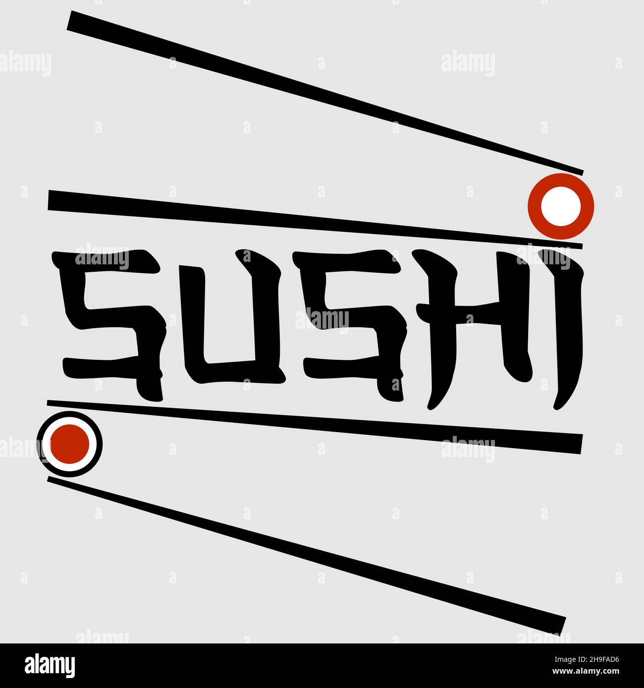 abstract minimal lettering asian food logo with chopsticks and sushi 1 ...