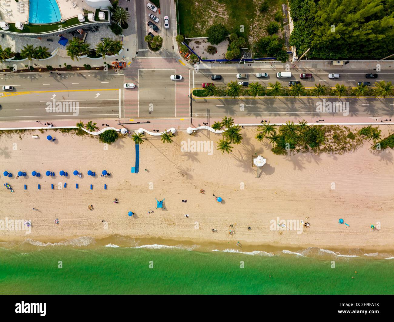 Aerial photo Fort Lauderdale Beach scene overhead shot Stock Photo Alamy