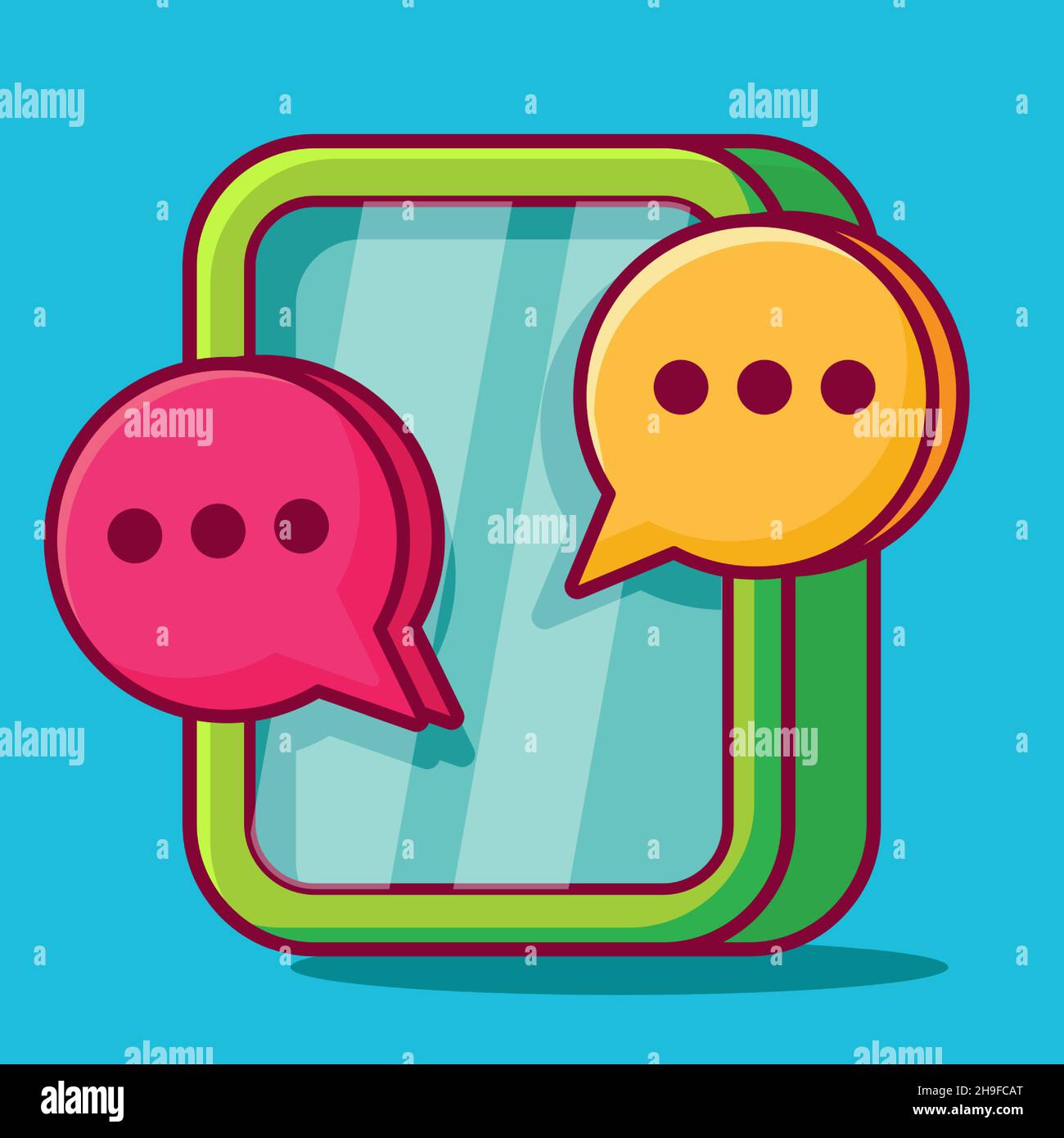 chatting on smartphone concept symbol vector illustration in flat style Stock Vector