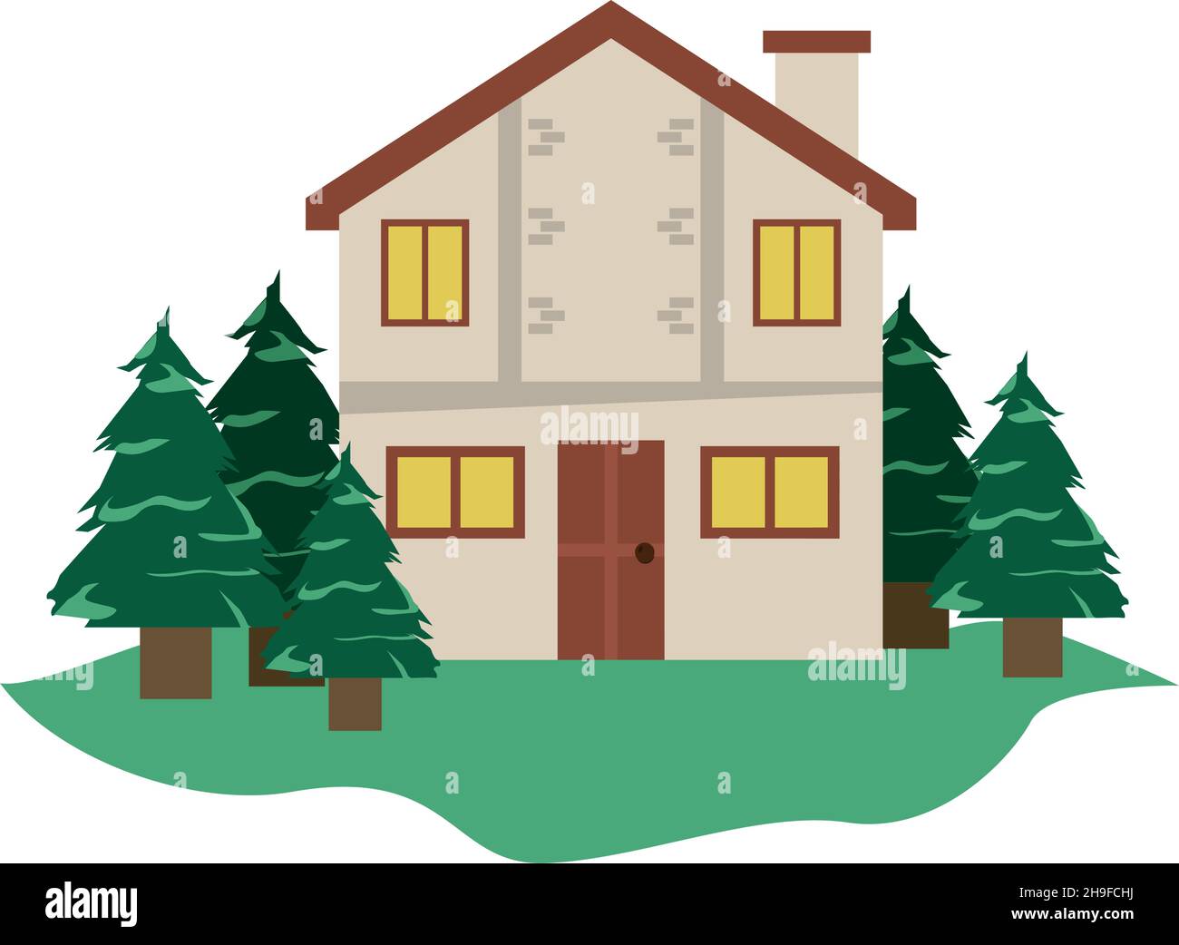 wooden house facade Stock Vector Image & Art - Alamy
