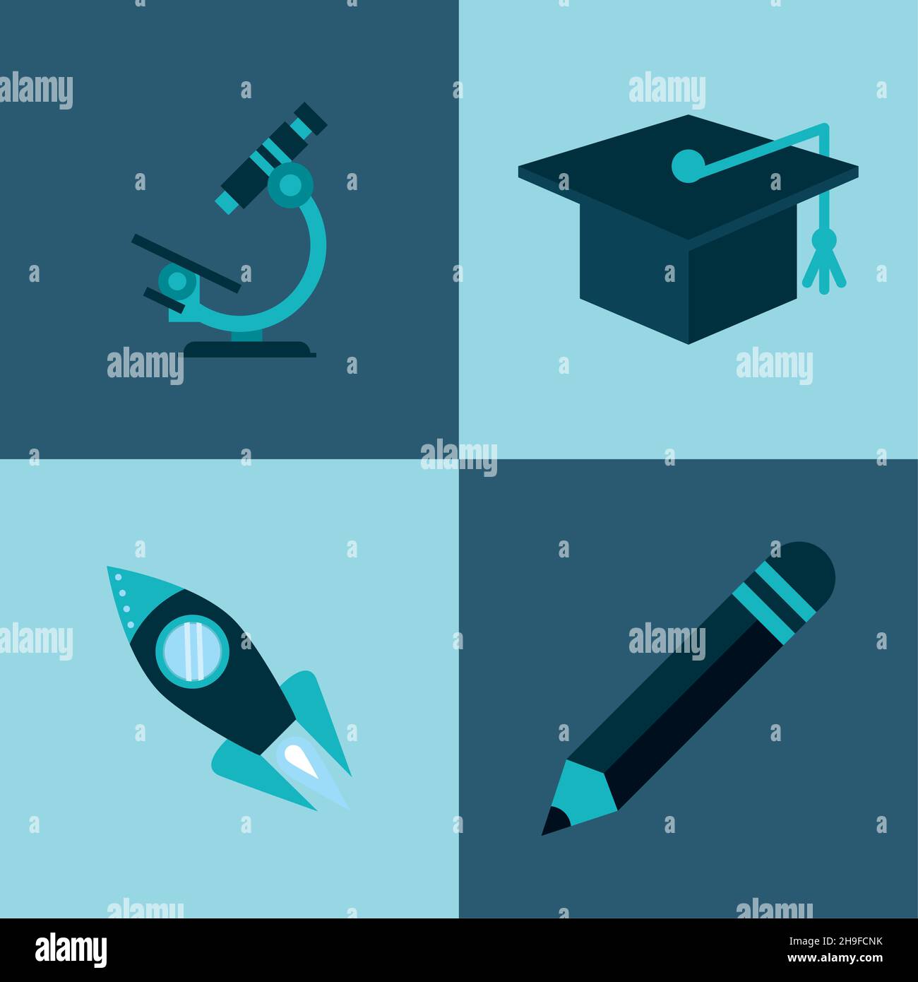 Educational plan four icons stock vector image art alamy