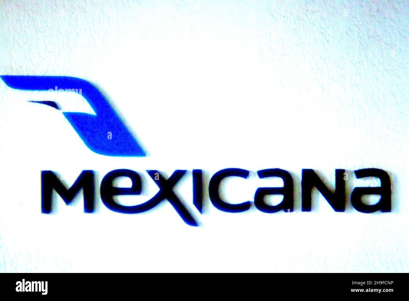 Ultimo logo de la extinta aerolinea Mexicana de Aviación Stock Photo