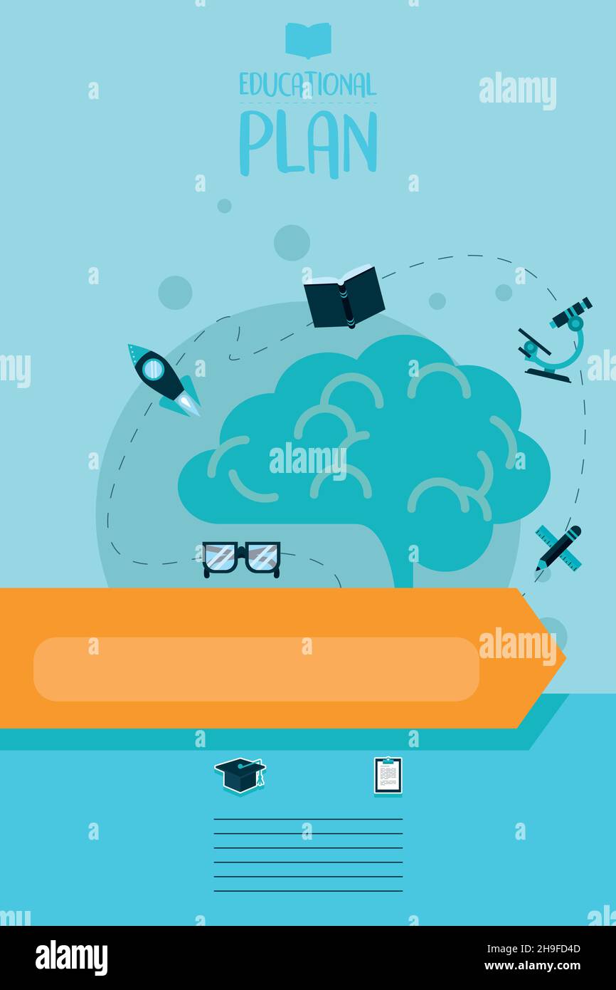brain and educational icons Stock Vector Image & Art - Alamy