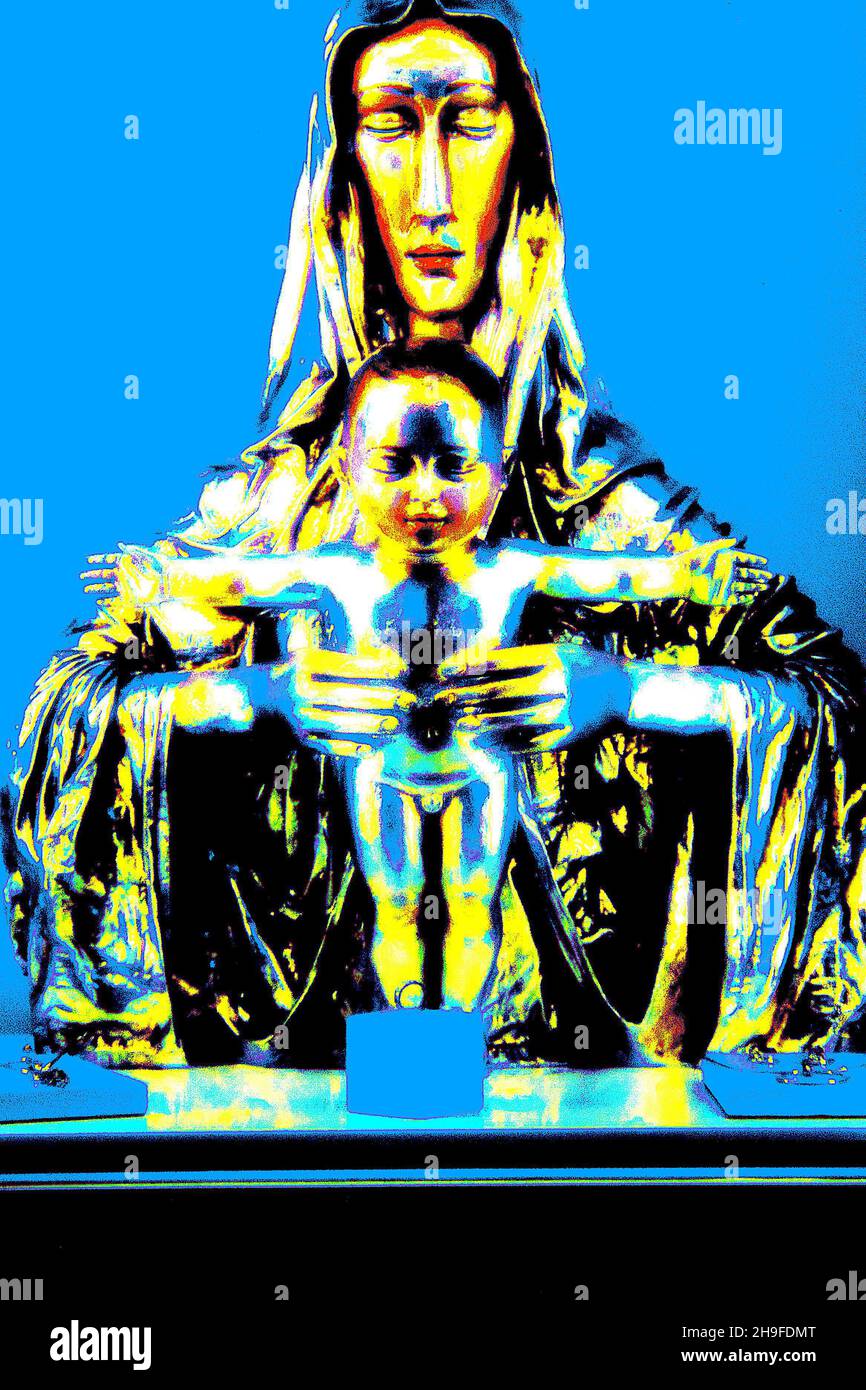 Virgen con niño Jesús en brazos Stock Photo