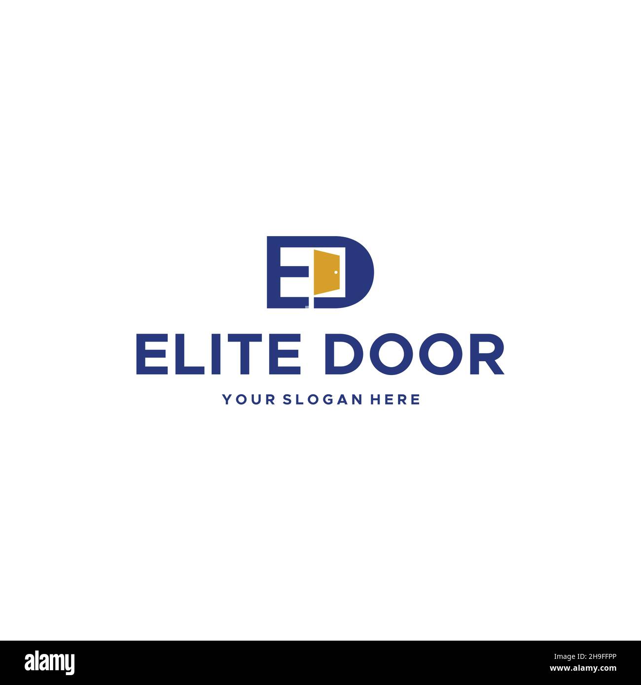 flat letter mark initial ED ELITE DOOR logo design Stock Vector