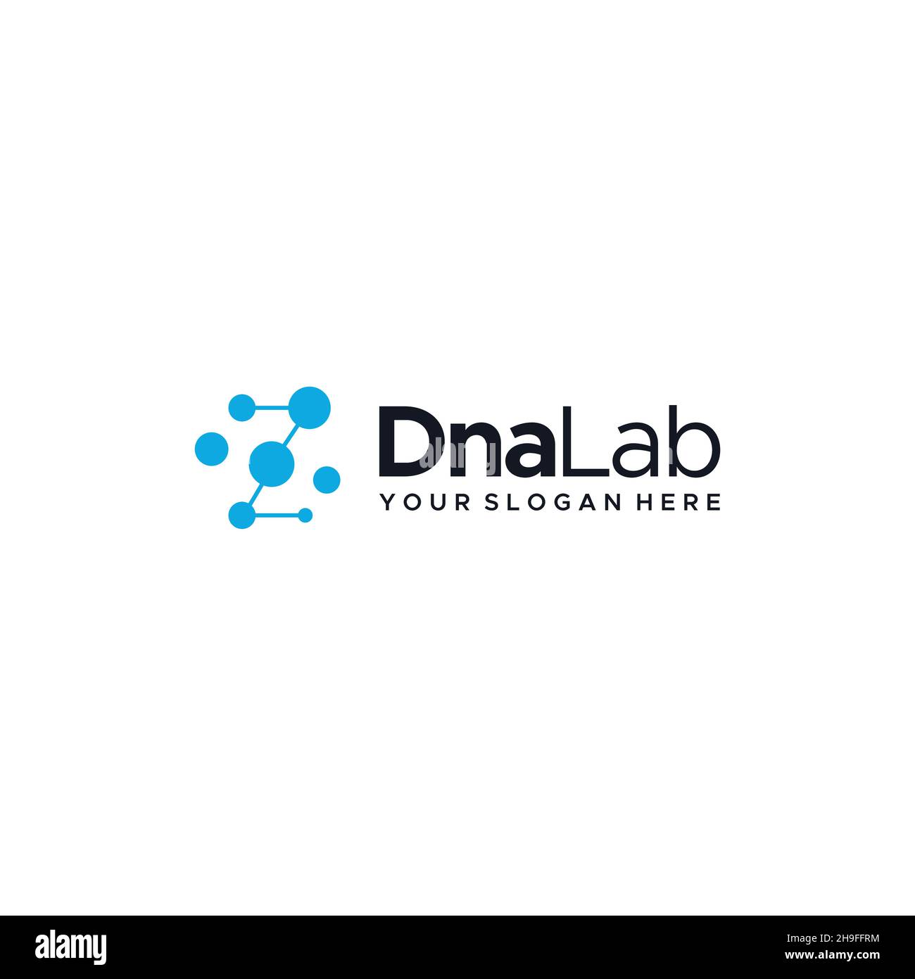 minimalist DnaLab moleculer circle logo design Stock Vector