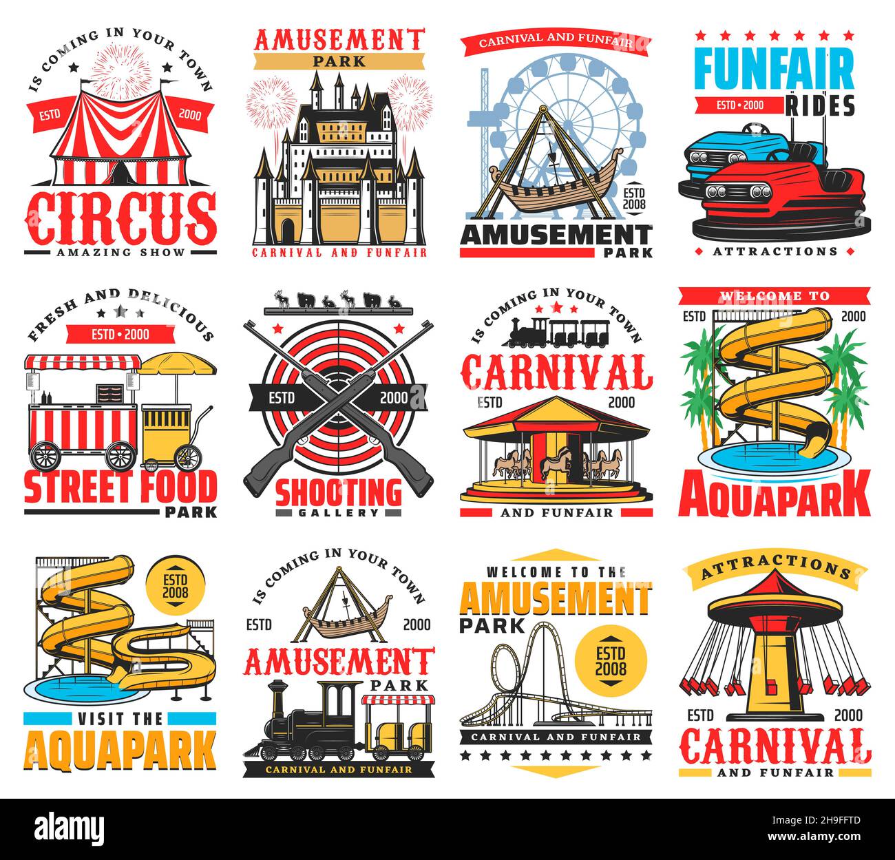 Fairground ride slide Stock Vector Images - Alamy