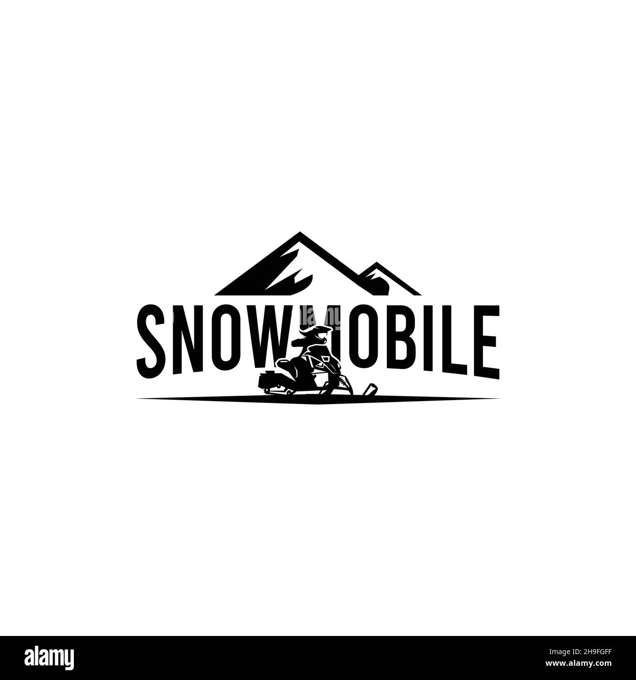 minimalist SNOWMOBILE mountain ski Logo design Stock Vector Image & Art