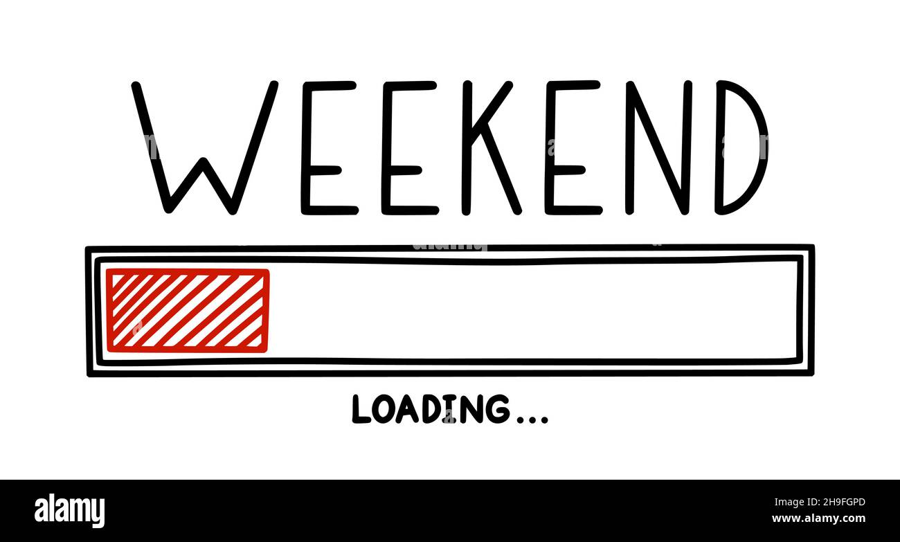 Weekend loading bar. Infographics design element with status of week ...