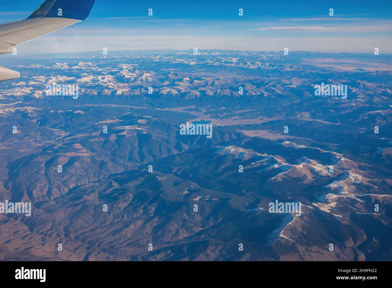 Aerial view flying around snow hi-res stock photography and images - Alamy