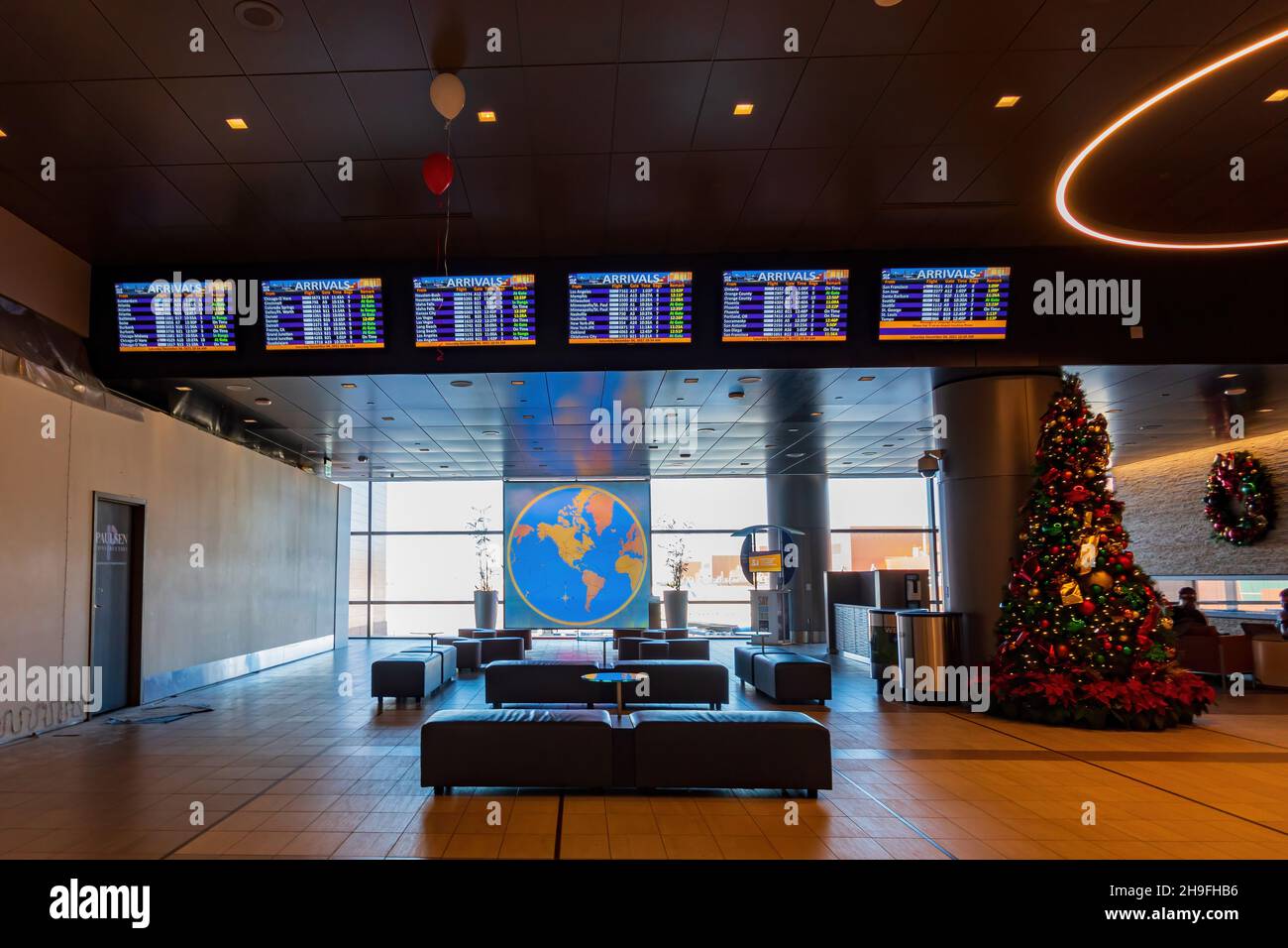 Salt Lake City, DEC 4 2021 Interior view of the Salt Lake City International Airport Stock