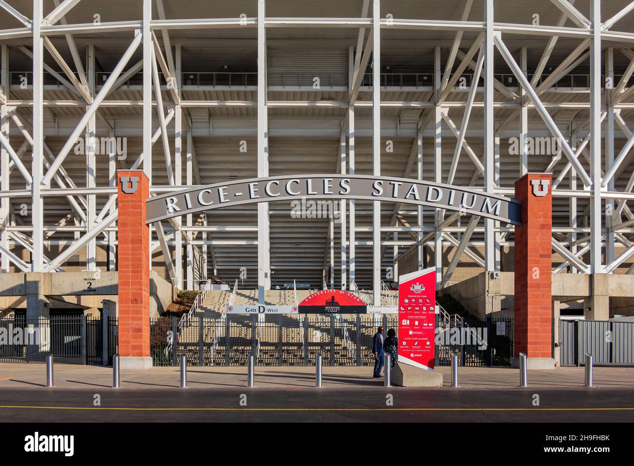 Salt Lake City, DEC 4 2021 Exterior view of the RiceEccles Stadium