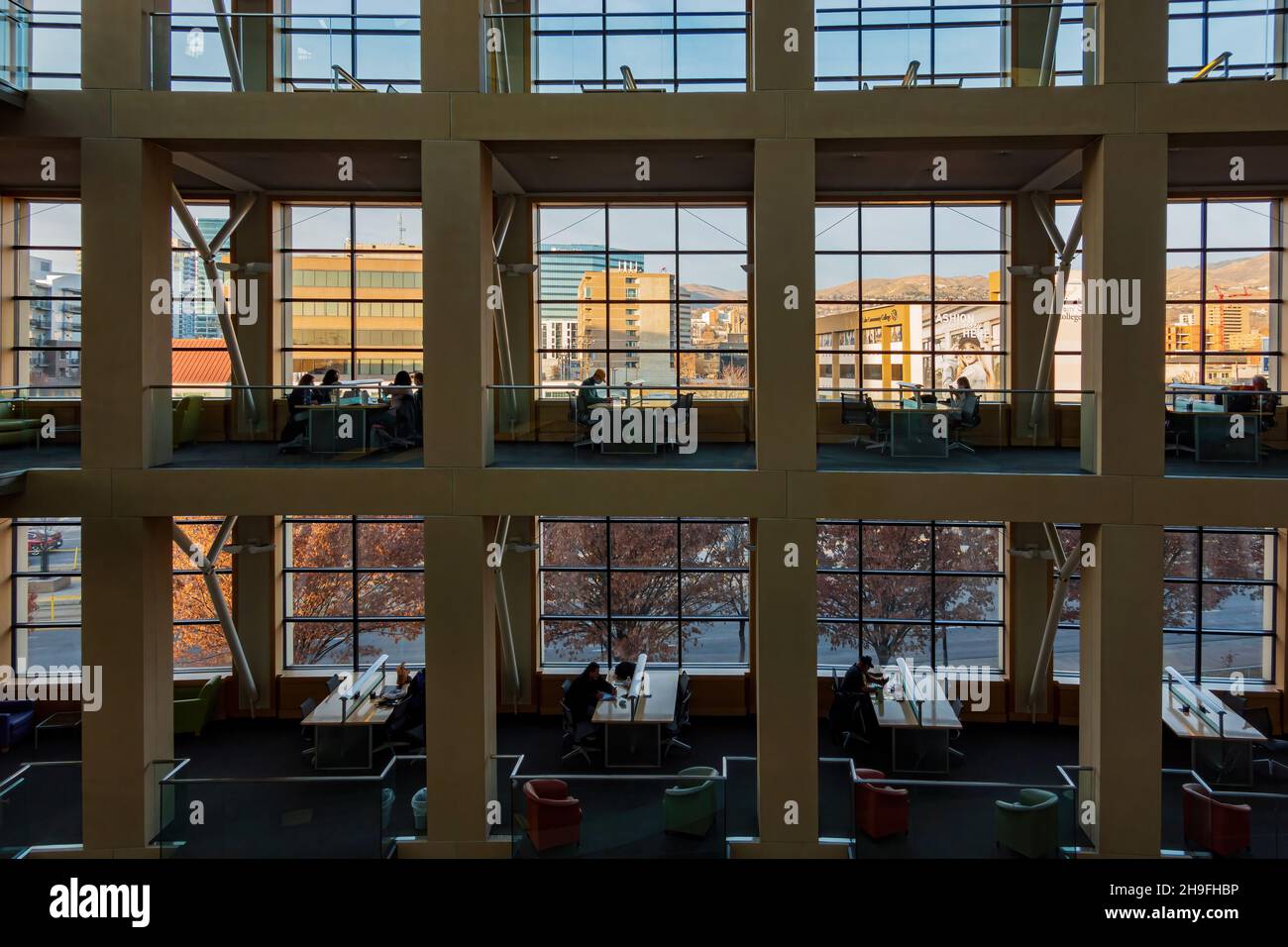 Salt Lake City, DEC 4 2021 - Interior view of The City Library Stock ...