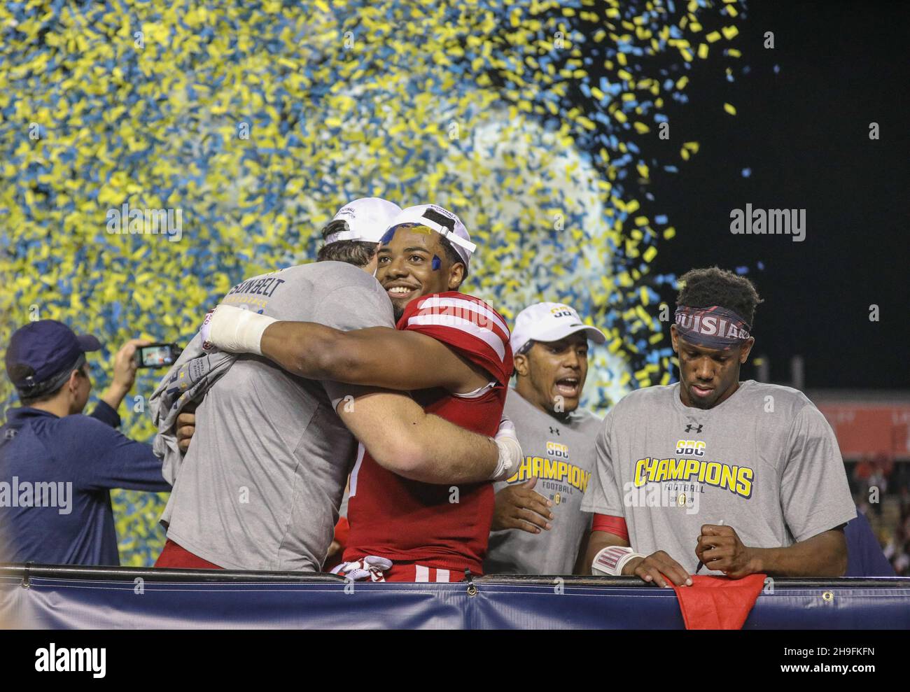 Lafayette, LA, USA. 4th Dec, 2021. The Ragin' Cajun football team