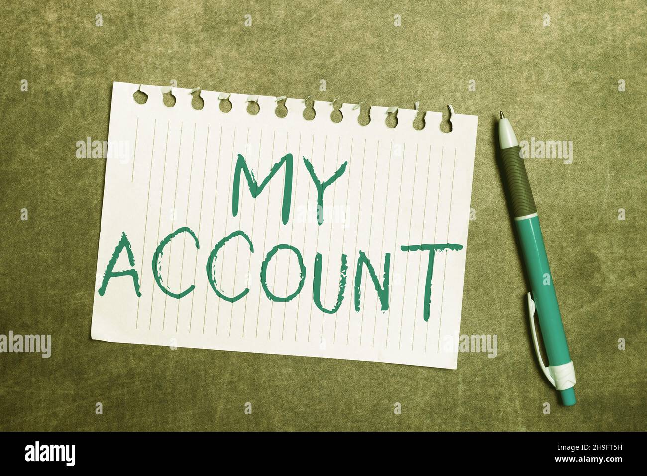 Handwriting text My Account. Word Written on If something is said to be on someone s is or something s is account Writing Notes And Important Ideas Stock Photo